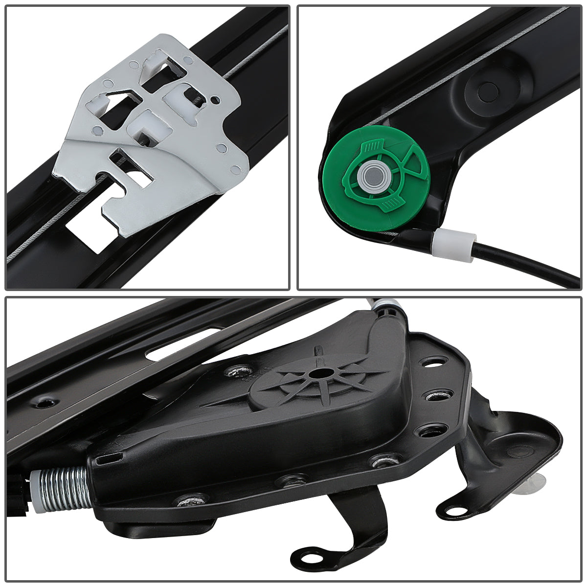 REGULADOR DE VENTANA WINDOW MOTORS & REGULATORS - METALLIC - 99-00 BMW 323I/01-05 BMW 325I/01-05 BMW 325XI/99-00 BMW 328I/01-05 BMW 330I/01-05 BMW 330XI - FITS 4-DOOR SEDAN / WAGON MODELS ONLY - METALLIC - BARE STEEL/PLASTIC