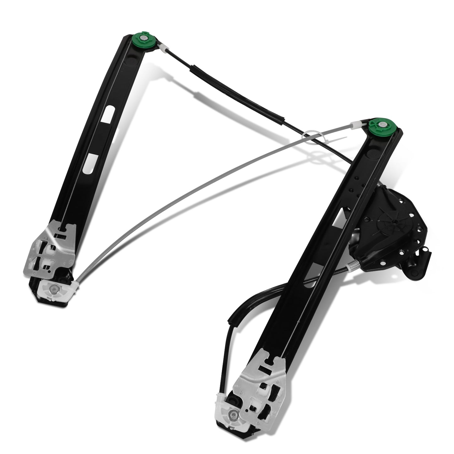 REGULADOR DE VENTANA WINDOW MOTORS & REGULATORS - METALLIC - 99-00 BMW 323I/01-05 BMW 325I/01-05 BMW 325XI/99-00 BMW 328I/01-05 BMW 330I/01-05 BMW 330XI - FITS 4-DR MODELS - METALLIC - BARE STEEL/PLASTIC