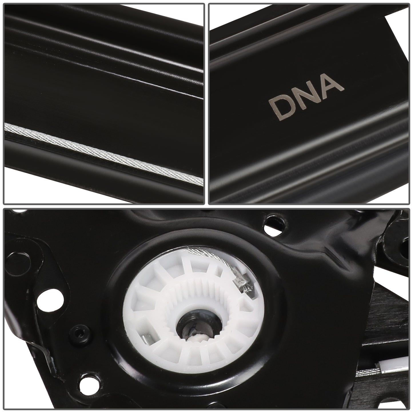 REGULADOR DE VENTANA WINDOW MOTORS & REGULATORS - METALLIC - 99-00 BMW 323I/01-05 BMW 325I/01-05 BMW 325XI/99-00 BMW 328I/01-05 BMW 330I/01-05 BMW 330XI - FITS 4-DR MODELS - METALLIC - BARE STEEL/PLASTIC