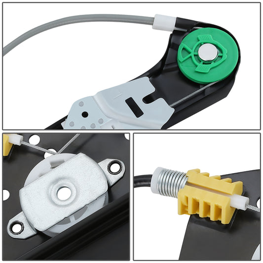 REGULADOR DE VENTANA WINDOW MOTORS & REGULATORS - METALLIC - 99-00 BMW 323I/01-05 BMW 325I/01-05 BMW 325XI/99-00 BMW 328I/ 01-05 BMW 330I/01-05 BMW 330XI - FITS 4-DOOR SEDAN / WAGON MODELS ONLY - METALLIC - BARE STEEL/PLASTIC