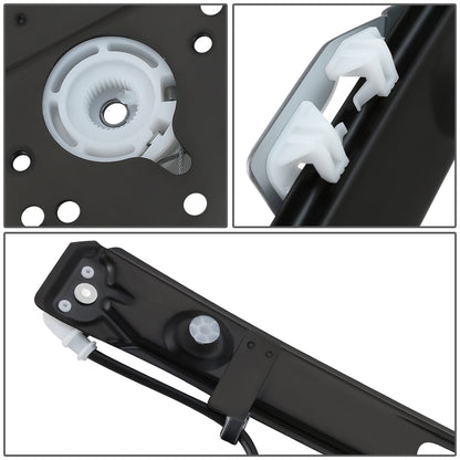 REGULADOR DE VENTANA WINDOW MOTORS & REGULATORS - METALLIC - 99-00 BMW 323I/01-05 BMW 325I/01-05 BMW 325XI/99-00 BMW 328I/ 01-05 BMW 330I/01-05 BMW 330XI - FITS 4-DOOR SEDAN / WAGON MODELS ONLY - METALLIC - BARE STEEL/PLASTIC