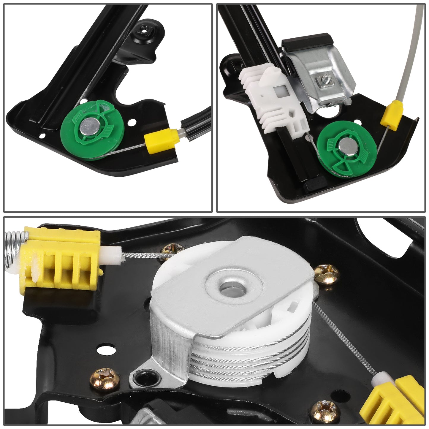 REGULADOR DE VENTANA WINDOW MOTORS & REGULATORS - METALLIC - 04-08 FORD F-150/04-08 FORD LOBO/06-08 LINCOLN MARK LT - FITS CREW CAB MODELS ONLY - METALLIC - BARE STEEL/PLASTIC