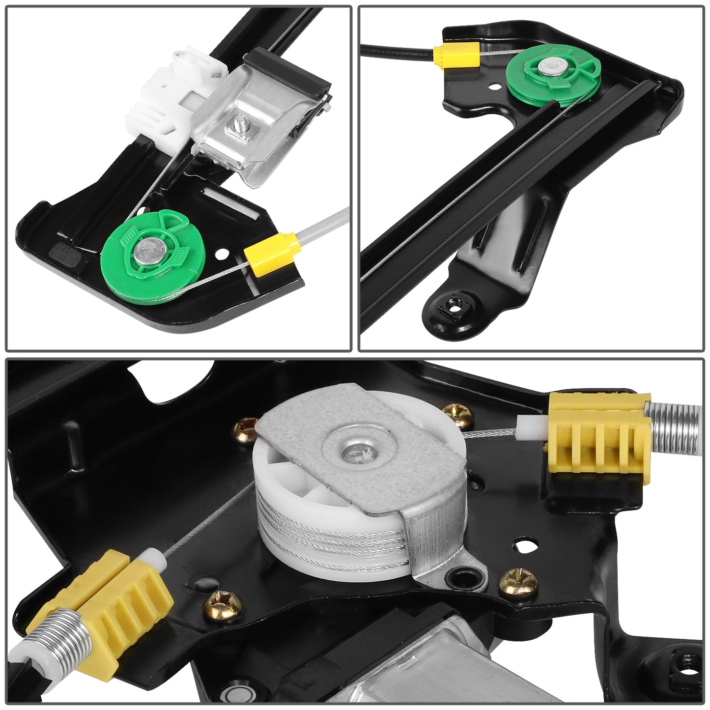 REGULADOR DE VENTANA WINDOW MOTORS & REGULATORS - METALLIC - 04-08 FORD F-150/04-08 FORD LOBO - FITS EXTENDED CAB MODELS ONLY - METALLIC - BARE STEEL/PLASTIC