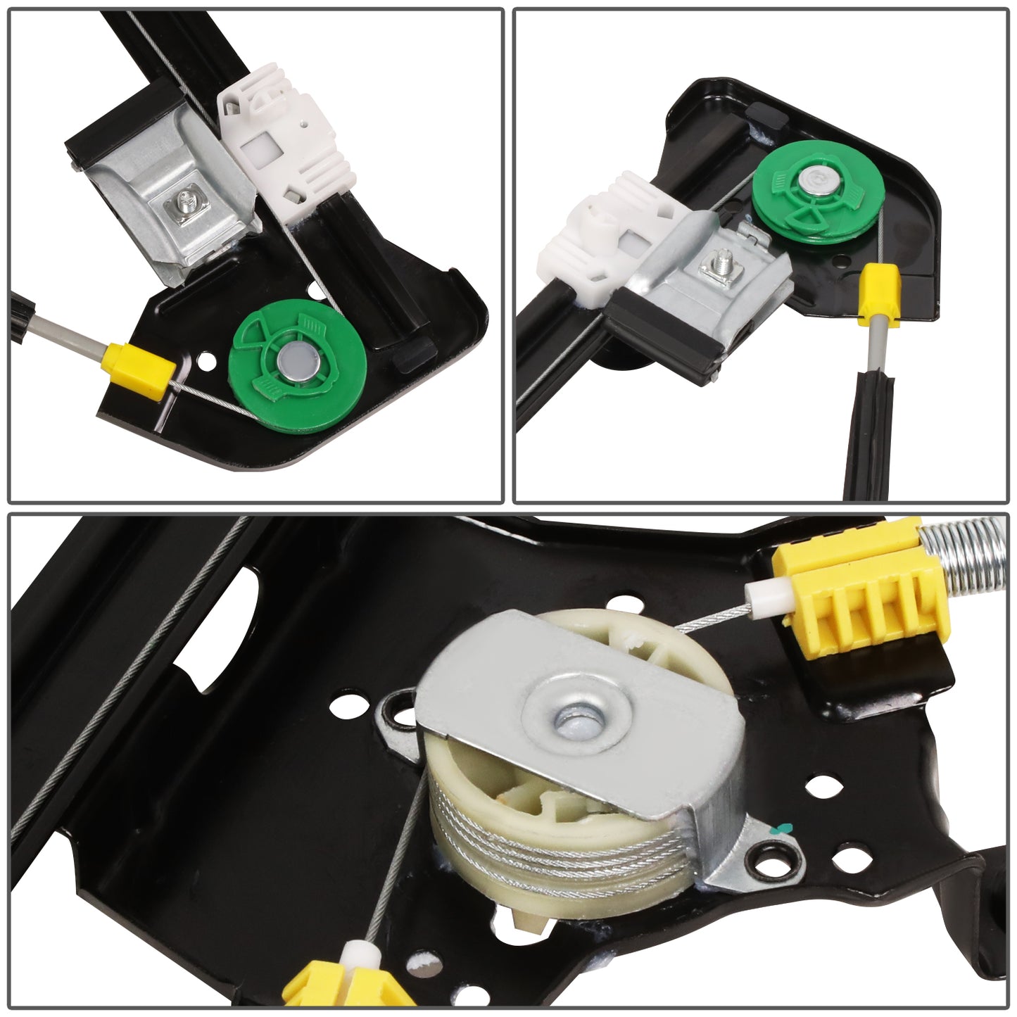 REGULADOR DE VENTANA WINDOW MOTORS & REGULATORS - METALLIC - 04-08 FORD F-150/04-08 FORD LOBO - FITS EXTENDED CAB MODELS ONLY - METALLIC - BARE STEEL/PLASTIC