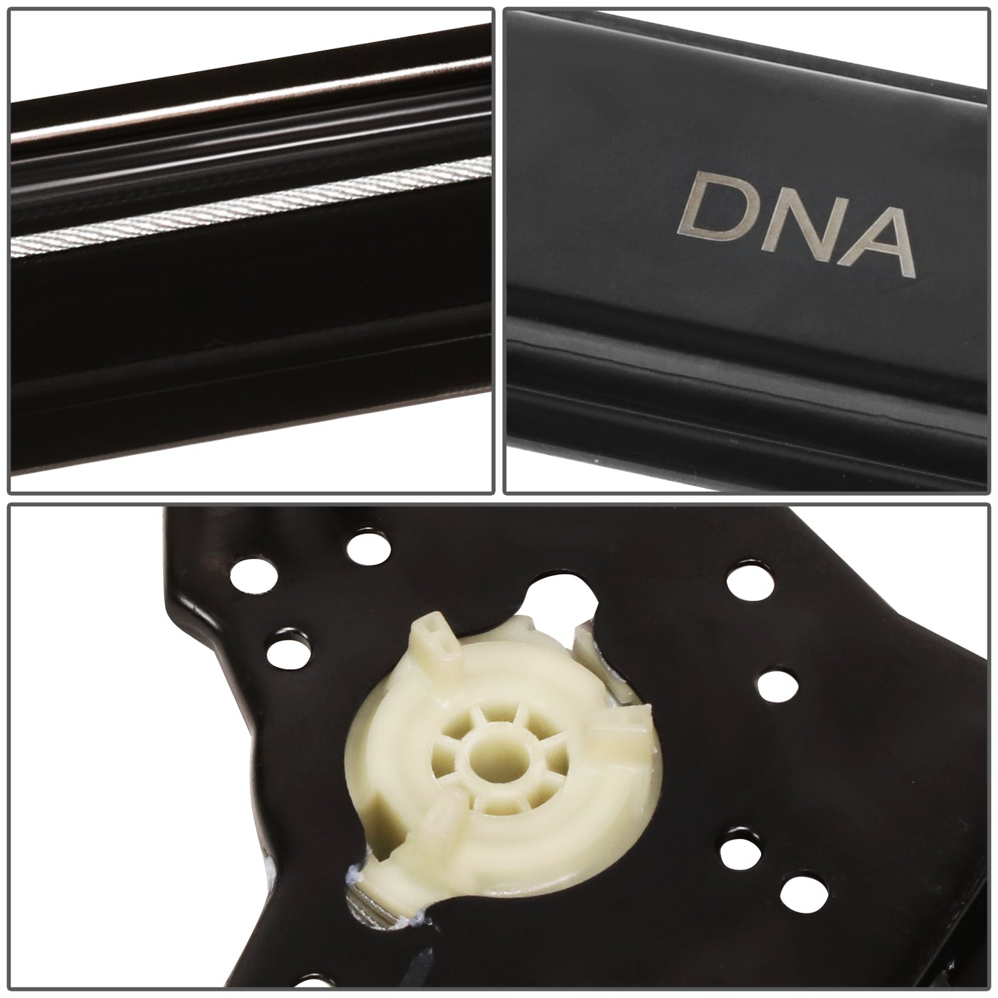 REGULADOR DE VENTANA WINDOW MOTORS & REGULATORS - METALLIC - 04-08 FORD F-150/04-08 FORD LOBO - FITS EXTENDED CAB MODELS ONLY - METALLIC - BARE STEEL/PLASTIC