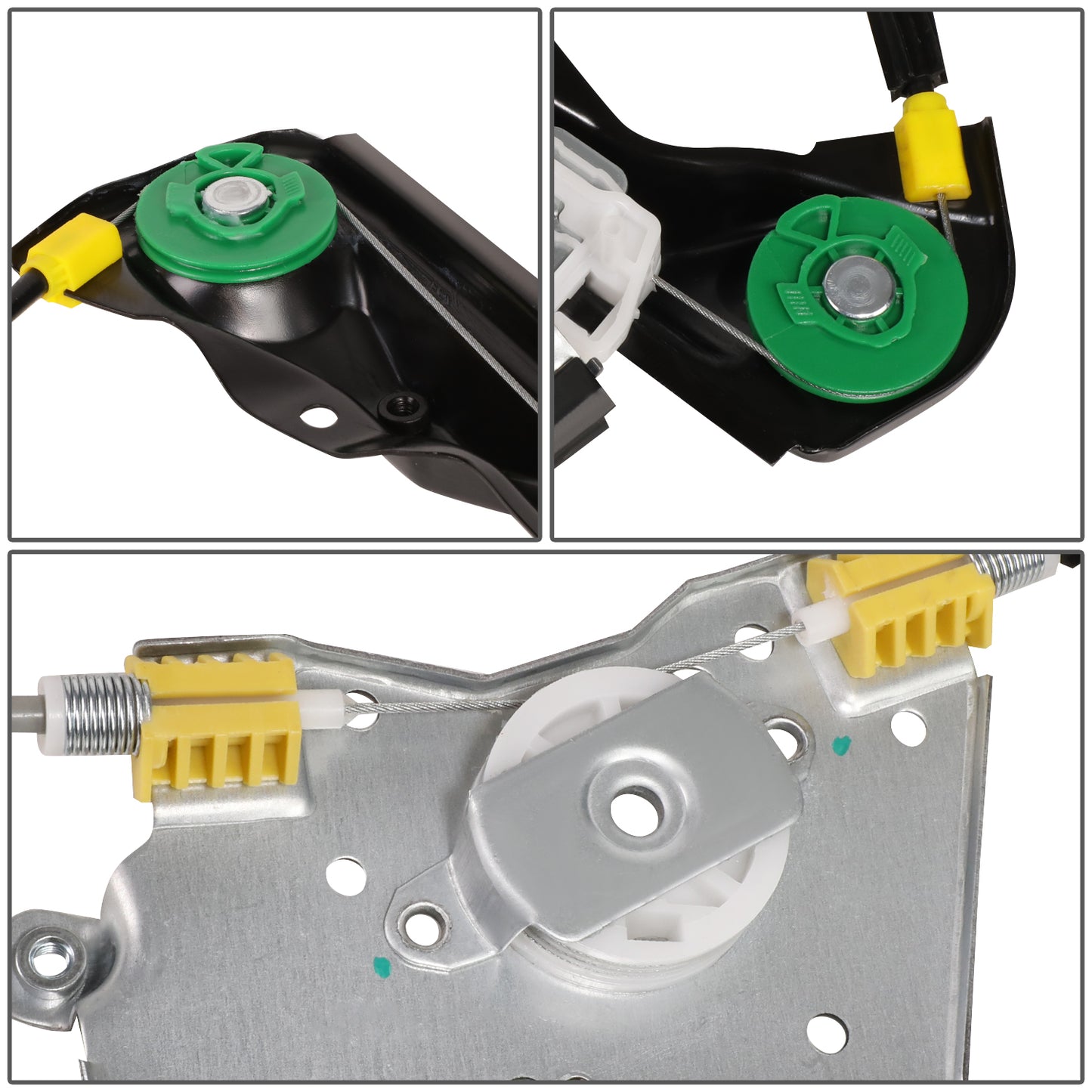 REGULADOR DE VENTANA WINDOW MOTORS & REGULATORS - METALLIC - 00-07 FORD FOCUS - FITS 4-DR/5-DR MODELS ONLY - METALLIC - BARE STEEL/PLASTIC