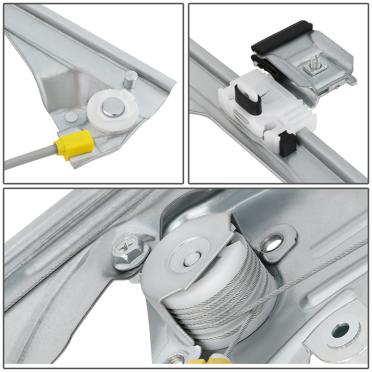 REGULADOR DE VENTANA WINDOW MOTORS & REGULATORS - METALLIC - 99-07 CADILLAC ESCALADE CHEVY SILVERADO SUBURBAN AVALANCHE GMC SIERRA YUKON - METALLIC - BARE STEEL/PLASTIC