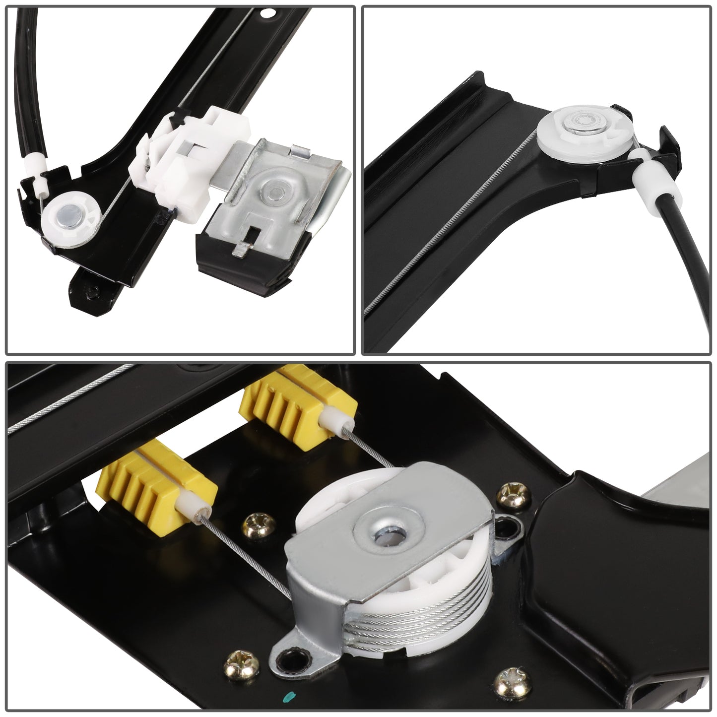 REGULADOR DE VENTANA WINDOW MOTORS & REGULATORS - METALLIC - 00-07 CADILLAC ESCALADE CHEVY AVALANCHE GMC SIERRA YUKON XL 1500 2500HD 3500 CREW CAB - METALLIC - BARE STEEL/PLASTIC