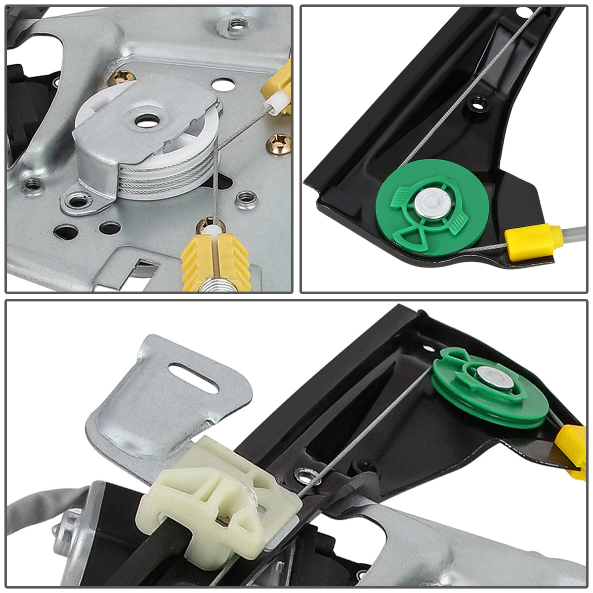 REGULADOR DE VENTANA WINDOW MOTORS & REGULATORS - METALLIC - 99-04 OLDSMOBILE ALERO/99-05 PONTIAC GRAND AM - FITS 4DR SEDAN MODELS ONLY - METALLIC - BARE STEEL/PLASTIC