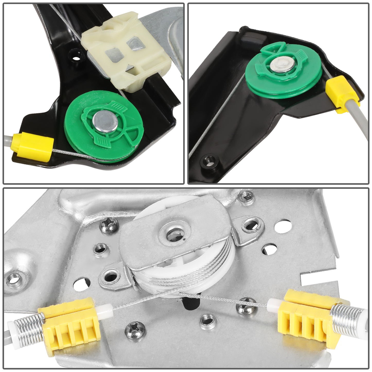 REGULADOR DE VENTANA WINDOW MOTORS & REGULATORS - METALLIC - 99-04 OLDSMOBILE ALERO/99-05 PONTIAC GRAND AM - METALLIC - BARE STEEL/PLASTIC