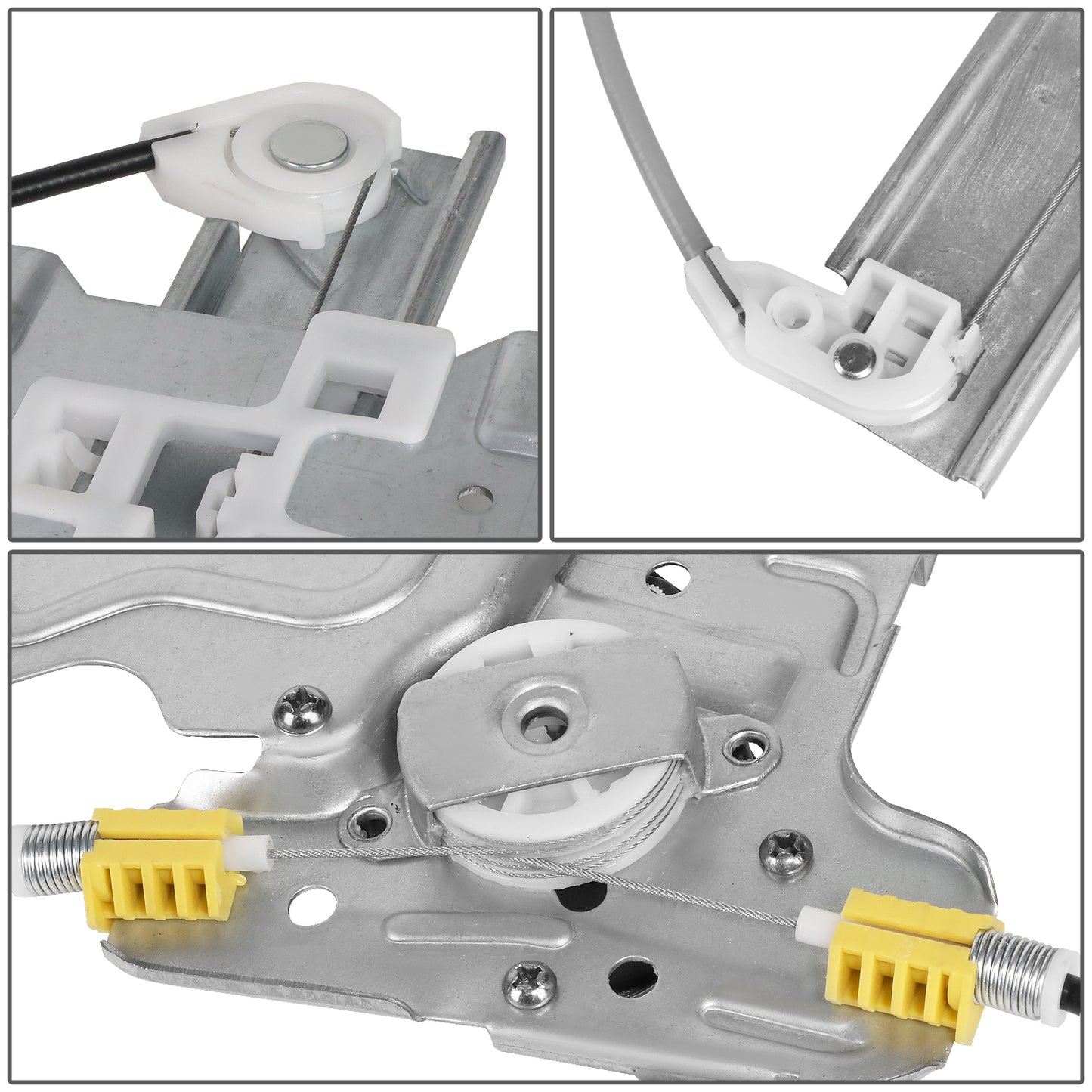 REGULADOR DE VENTANA WINDOW MOTORS & REGULATORS - METALLIC - 99-04 OLDSMOBILE ALERO/99-05 PONTIAC GRAND AM - METALLIC - BARE STEEL/PLASTIC