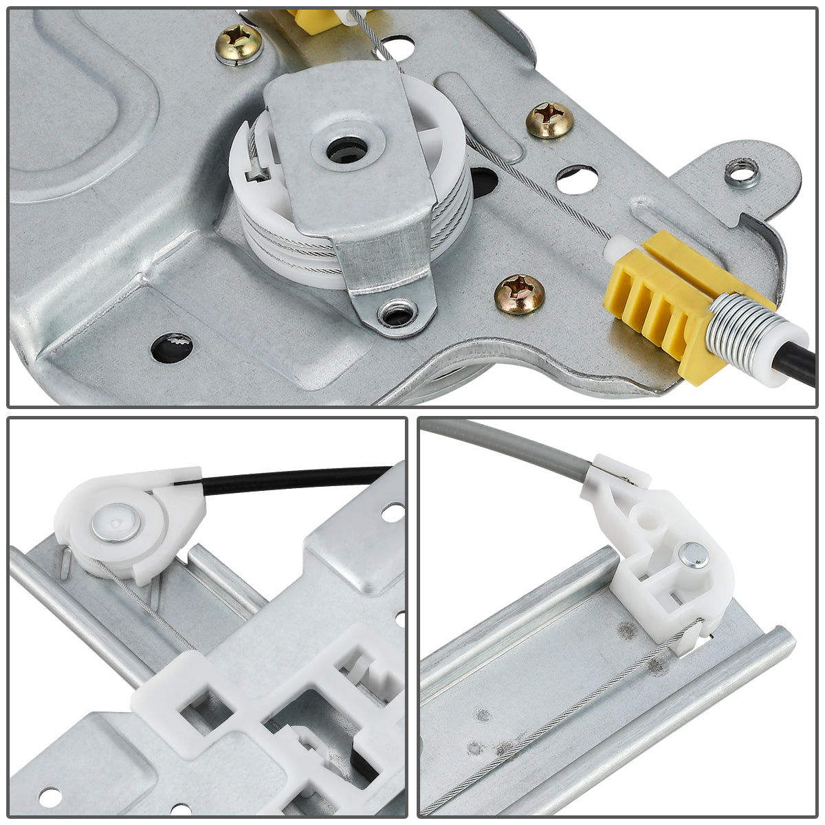 REGULADOR DE VENTANA WINDOW MOTORS & REGULATORS - METALLIC - 99-04 OLDSMOBILE ALERO/99-05 PONTIAC GRAND AM - FITS 4DR SEDAN MODELS ONLY - METALLIC - BARE STEEL/PLASTIC