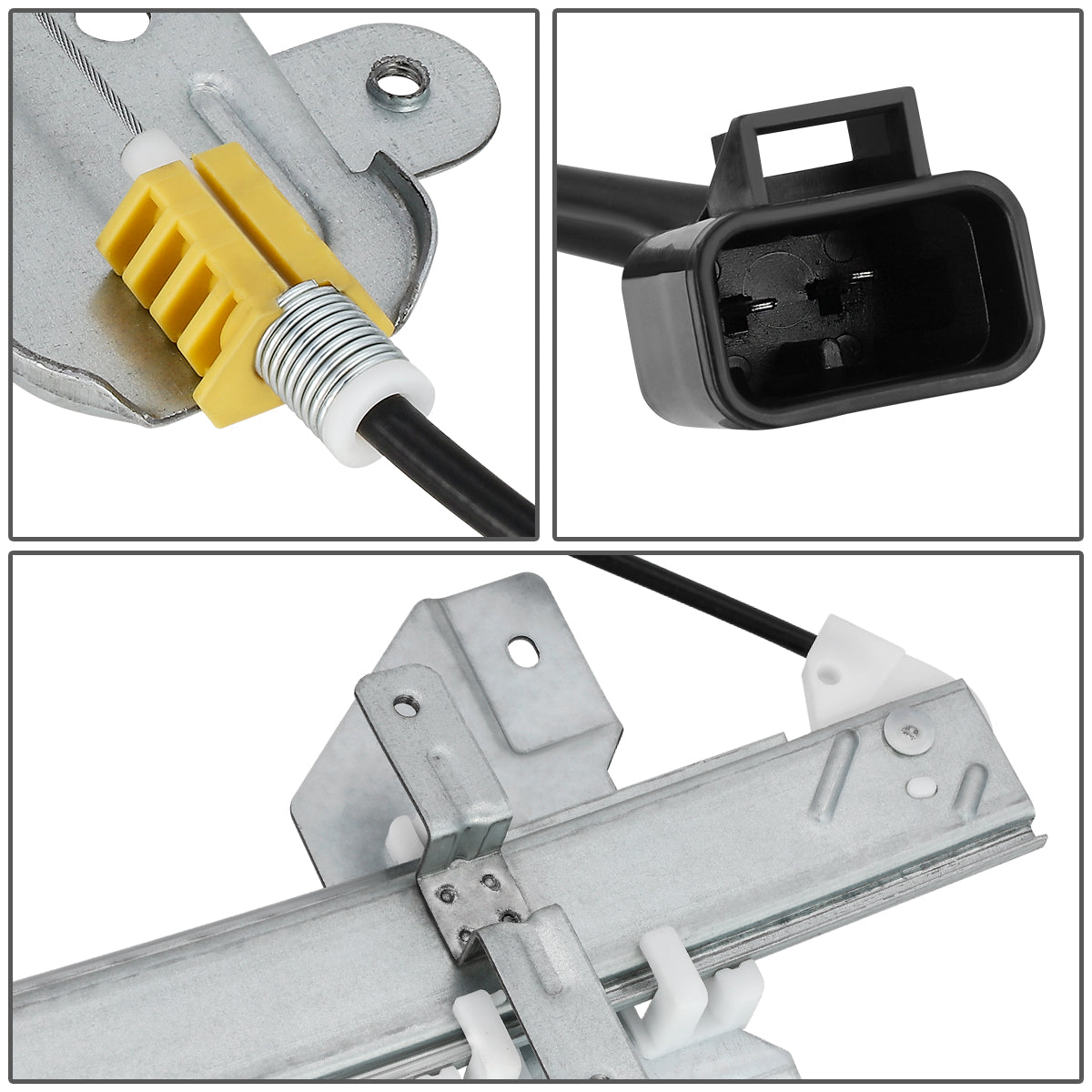 REGULADOR DE VENTANA WINDOW MOTORS & REGULATORS - METALLIC - 99-04 OLDSMOBILE ALERO/99-05 PONTIAC GRAND AM - FITS 4DR SEDAN MODELS ONLY - METALLIC - BARE STEEL/PLASTIC