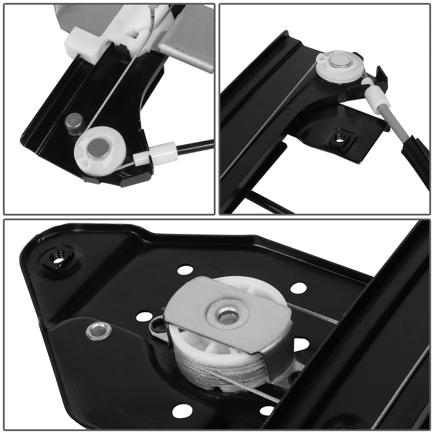 REGULADOR DE VENTANA WINDOW MOTORS & REGULATORS - METALLIC - 04-07 BUICK RAINIER/02-09 CHEVY TRAILBLAZER/02-09 GMC ENVOY/04-08 ISUZU ASCENDER/02-04 OLDSMOBILE BRAVADA/05-09 SAAB 9-7X - FITS TRAILBLAZER, ENVOY, ASCENDER MODELS WITH 5 PASSENGER SEATING -