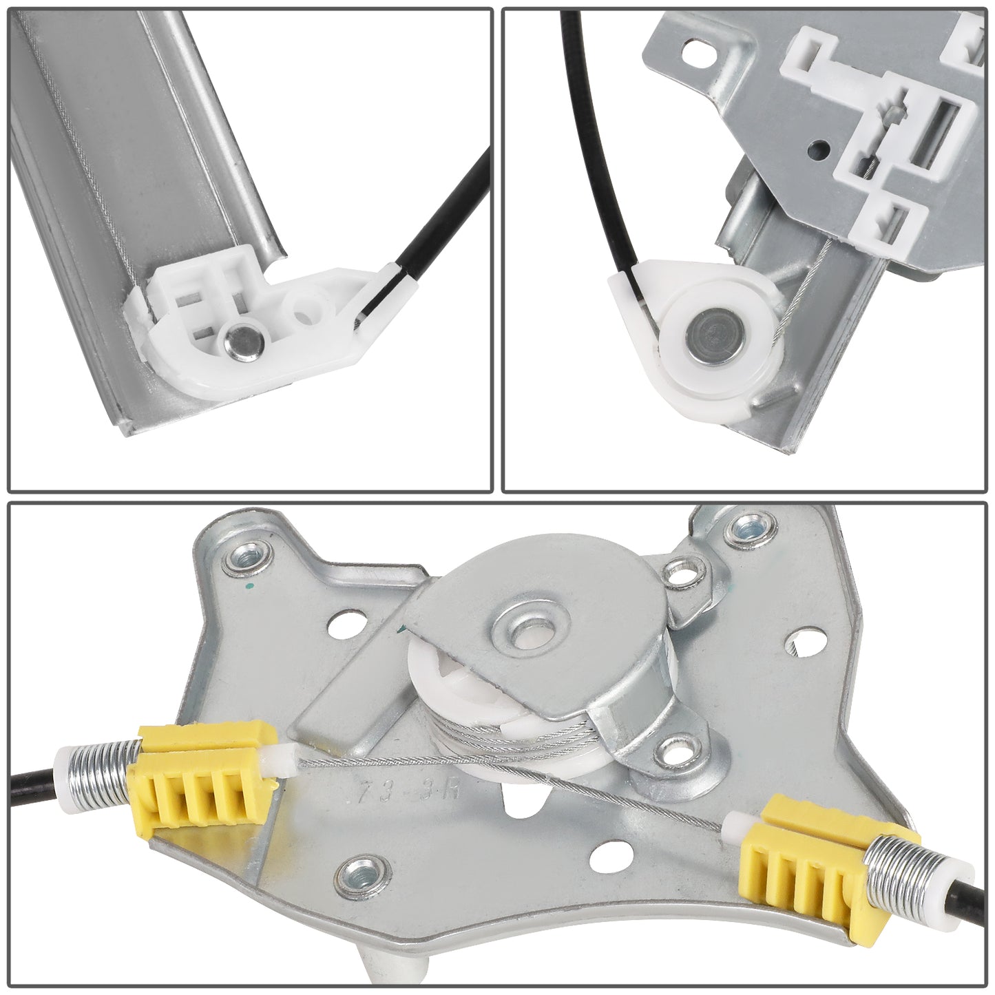 REGULADOR DE VENTANA WINDOW MOTORS & REGULATORS - METALLIC - 04-05 DODGE VERNA/00-05 HYUNDAI ACCENT SEDAN - METALLIC - BARE STEEL/PLASTIC