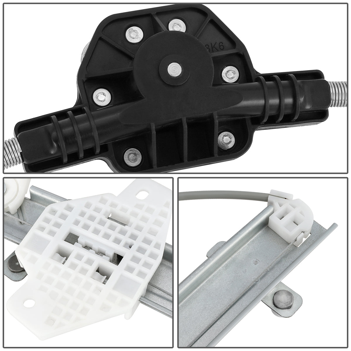 REGULADOR DE VENTANA WINDOW MOTORS & REGULATORS - METALLIC - 06-11 HYUNDAI ACCENT SEDAN/06-11 KIA RIO/06-11 KIA RIO5 - METALLIC - BARE STEEL/PLASTIC