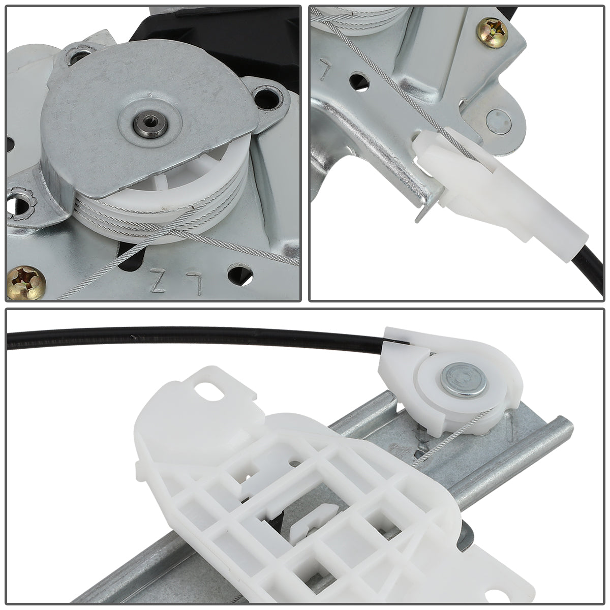 REGULADOR DE VENTANA WINDOW MOTORS & REGULATORS - METALLIC - 96-00 HYUNDAI ELANTRA - METALLIC - BARE STEEL/PLASTIC