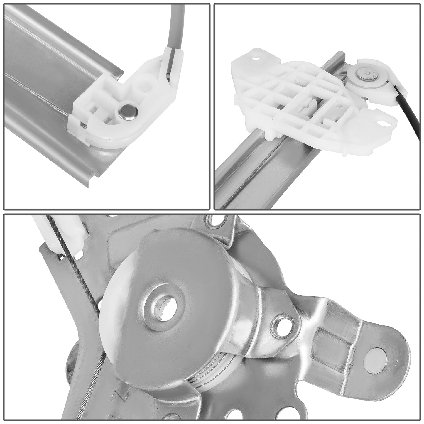 REGULADOR DE VENTANA WINDOW MOTORS & REGULATORS - METALLIC - 96-00 HYUNDAI ELANTRA - METALLIC - BARE STEEL/PLASTIC