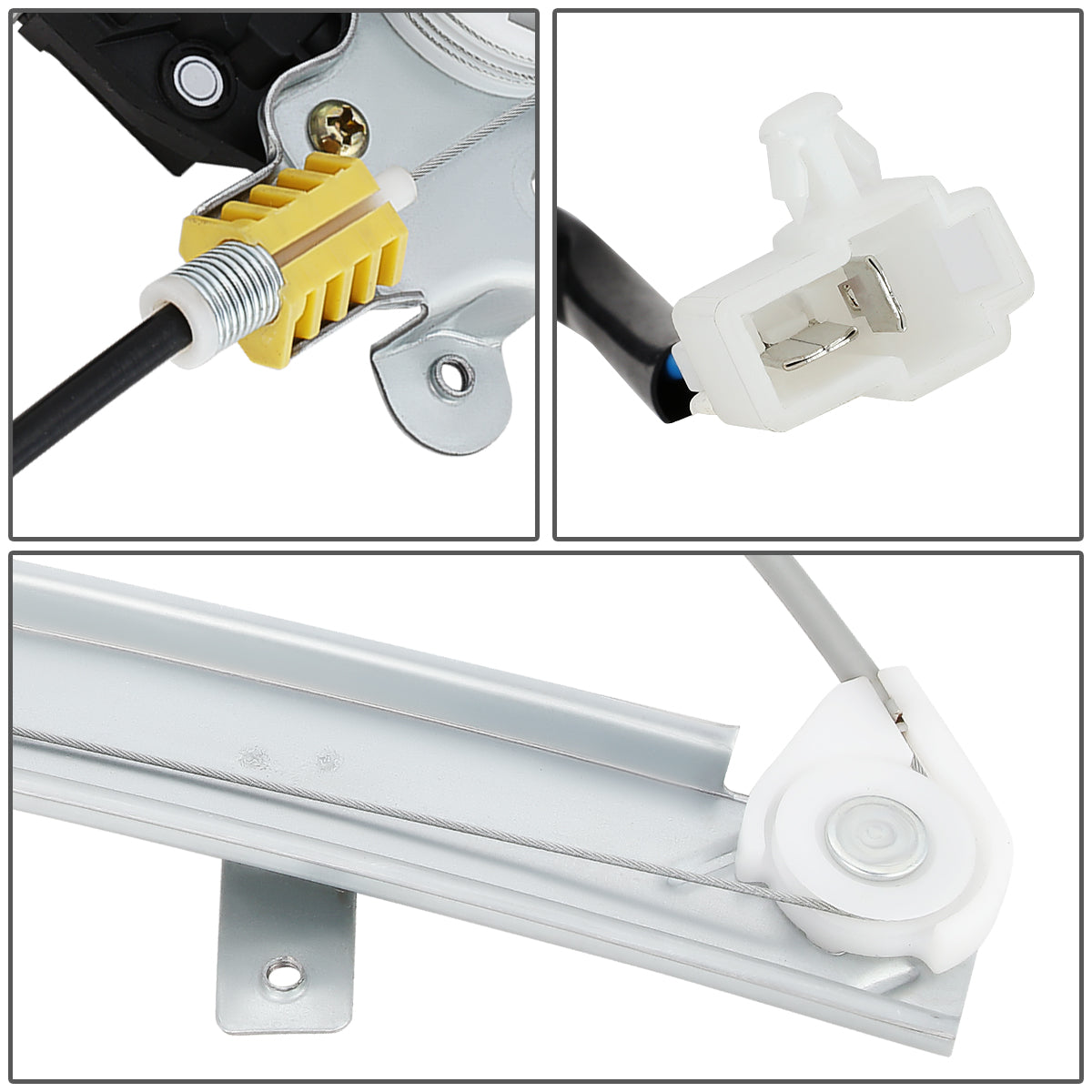 REGULADOR DE VENTANA WINDOW MOTORS & REGULATORS - METALLIC - 93-96 MITSUBISHI MIRAGE - METALLIC - BARE STEEL/PLASTIC