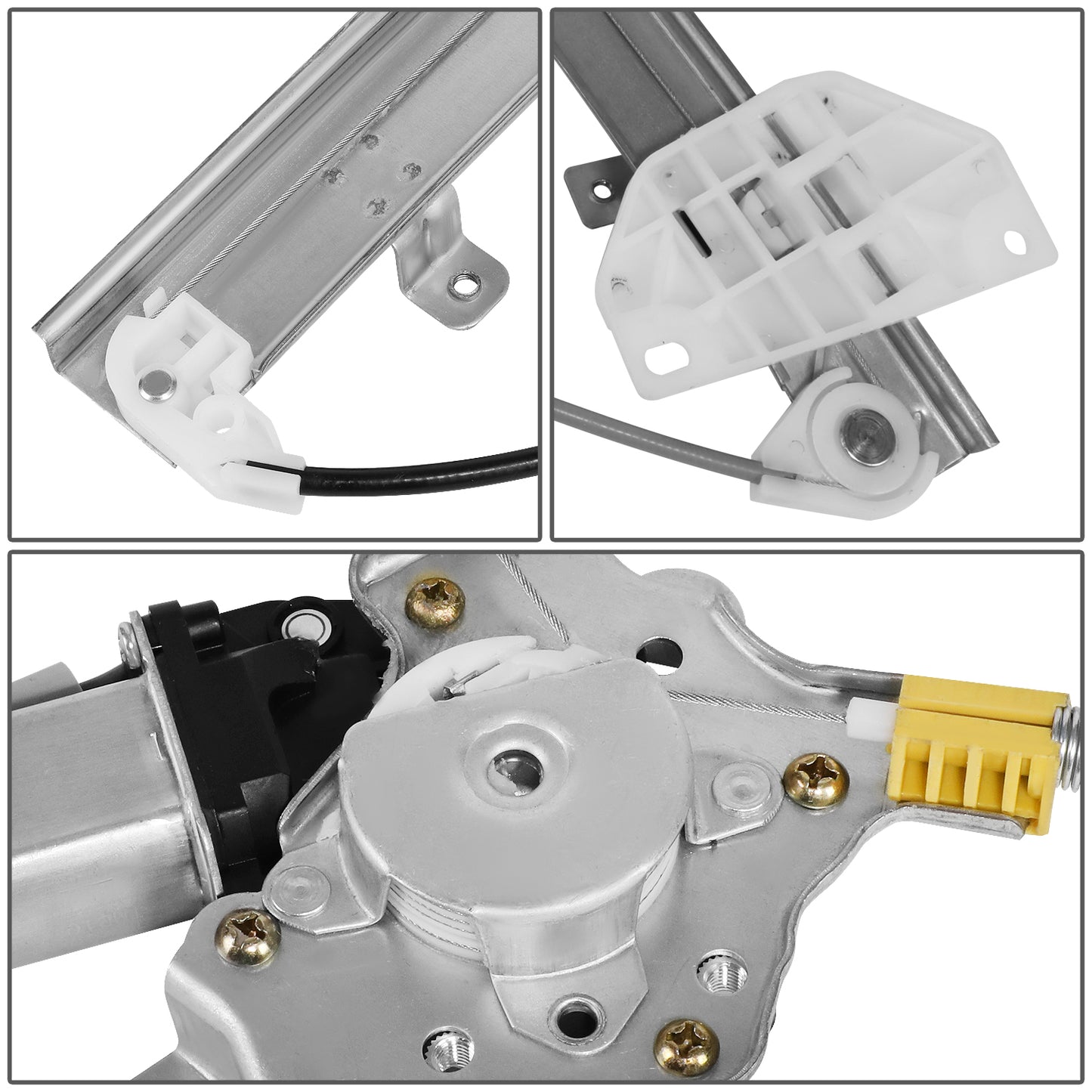 REGULADOR DE VENTANA WINDOW MOTORS & REGULATORS - METALLIC - 93-96 MITSUBISHI MIRAGE SEDAN - METALLIC - BARE STEEL/PLASTIC