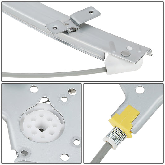 REGULADOR DE VENTANA WINDOW MOTORS & REGULATORS - METALLIC - 93-96 MITSUBISHI MIRAGE - METALLIC - BARE STEEL/PLASTIC