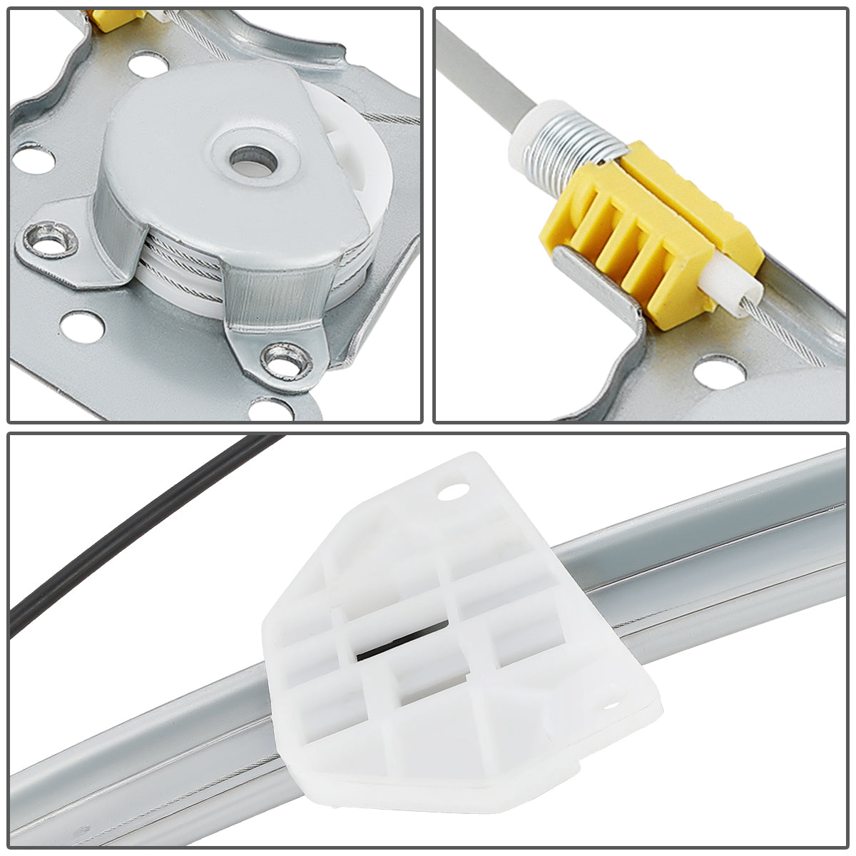 REGULADOR DE VENTANA WINDOW MOTORS & REGULATORS - METALLIC - 93-96 MITSUBISHI MIRAGE - METALLIC - BARE STEEL/PLASTIC