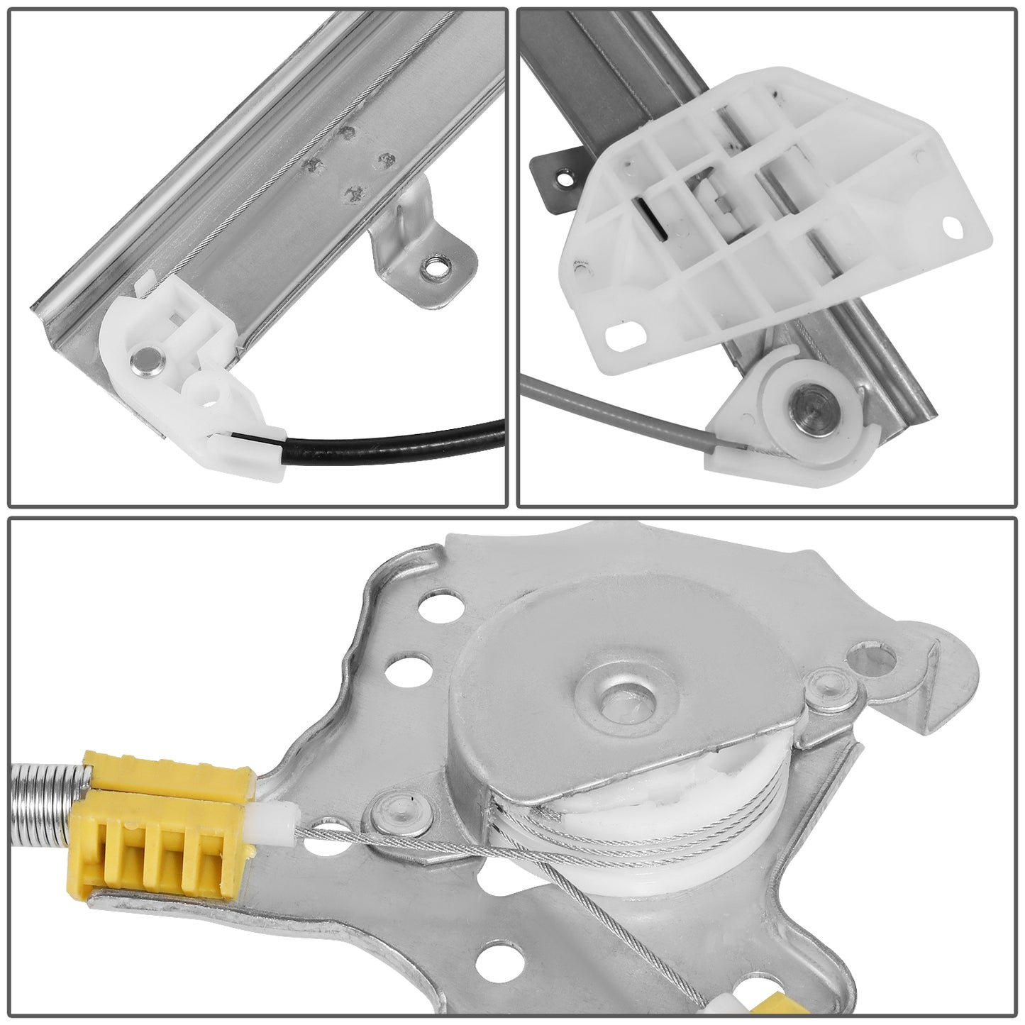 REGULADOR DE VENTANA WINDOW MOTORS & REGULATORS - METALLIC - 93-96 MITSUBISHI MIRAGE SEDAN - METALLIC - BARE STEEL/PLASTIC
