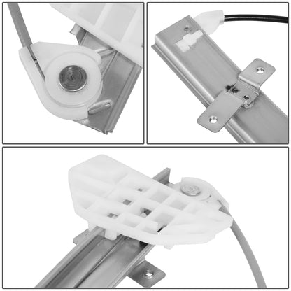 REGULADOR DE VENTANA WINDOW MOTORS & REGULATORS - METALLIC - 93-96 MITSUBISHI MIRAGE SEDAN - METALLIC - BARE STEEL/PLASTIC