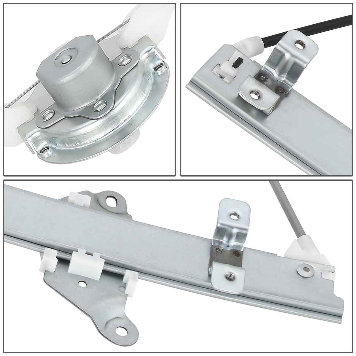 REGULADOR DE VENTANA WINDOW MOTORS & REGULATORS - METALLIC - 87-90 NISSAN SENTRA SEDAN / WAGON/ 87-90 NISSAN TSURU - METALLIC - BARE STEEL/PLASTIC