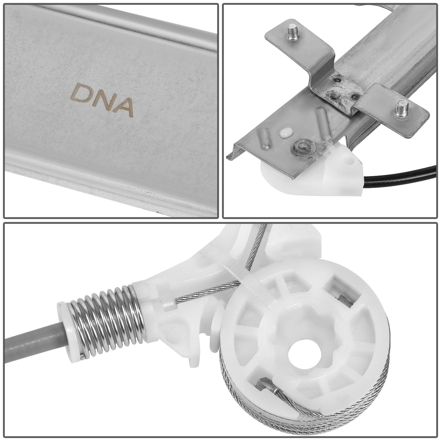 REGULADOR DE VENTANA WINDOW MOTORS & REGULATORS - METALLIC - 93-97 GEO PRIZM
 93-97 TOYOTA COROLLA - METALLIC - BARE STEEL/PLASTIC