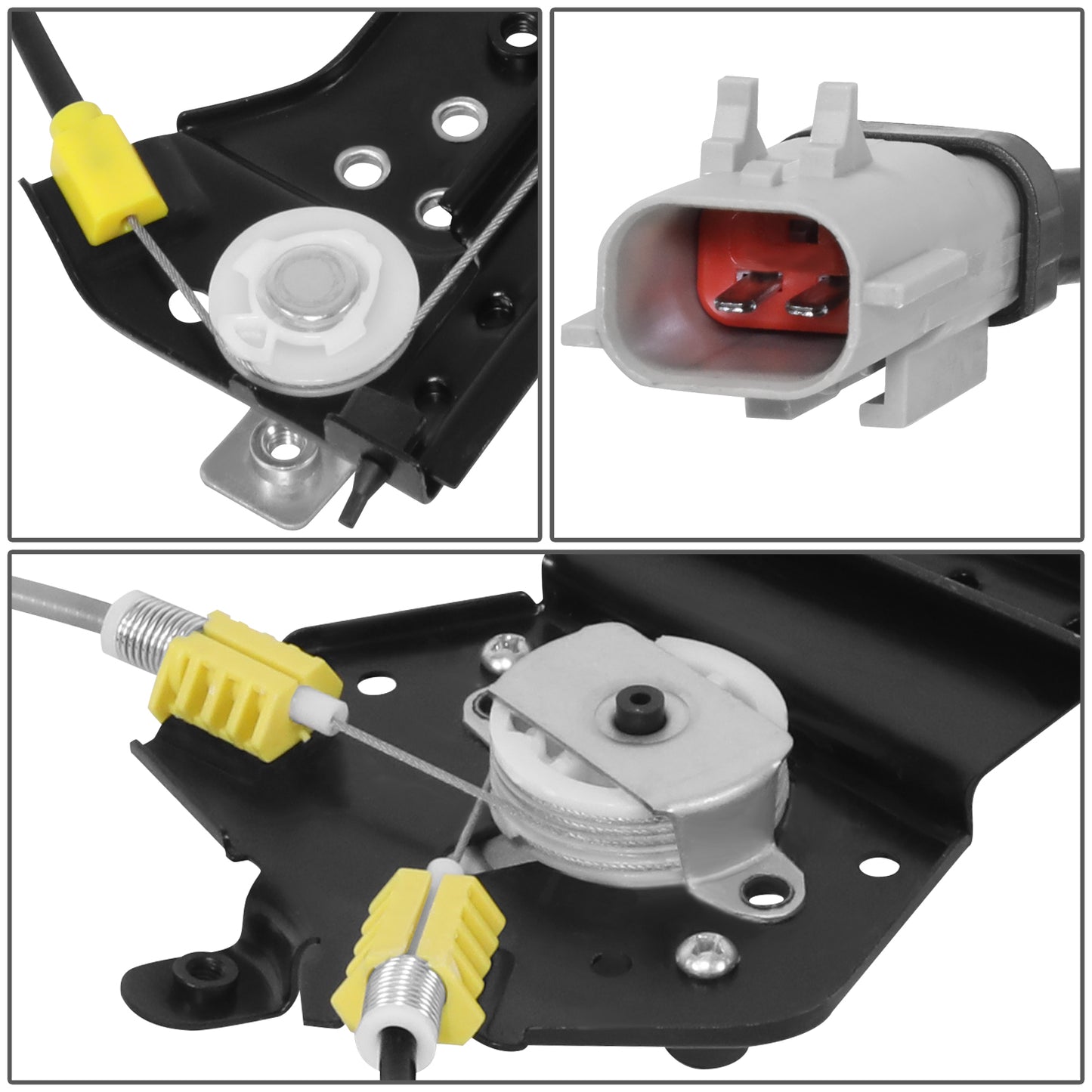 REGULADOR DE VENTANA WINDOW MOTORS & REGULATORS - CHRYSLER 300 2005-2010 / DODGE CHARGER 2006-2010 / DODGE MAGNUM 2005-2008 - EXC. ANTI-PINCH - W/ 2 WIRES - W/O ONE TOUCH UP - METALLIC - BARE STEEL / PLASTIC