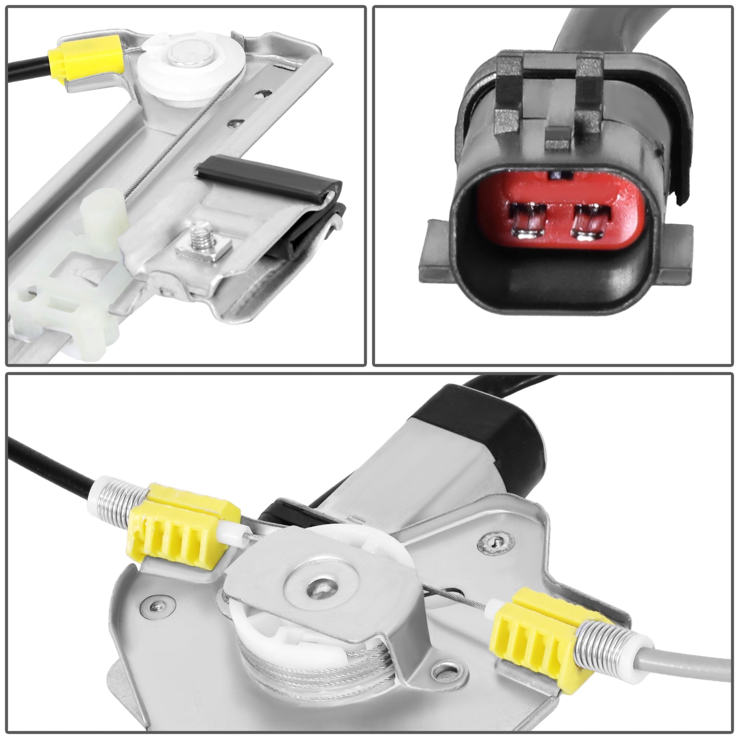 REGULADOR DE VENTANA WINDOW MOTORS & REGULATORS - CHRYSLER TOWN & COUNTRY 2008-2016 / DODGE GRAND CARAVAN 2008-2020 / RAM C/V 2012-2015 - W/ 2PIN CONNECTOR - METALLIC - BARE STEEL / PLASTIC