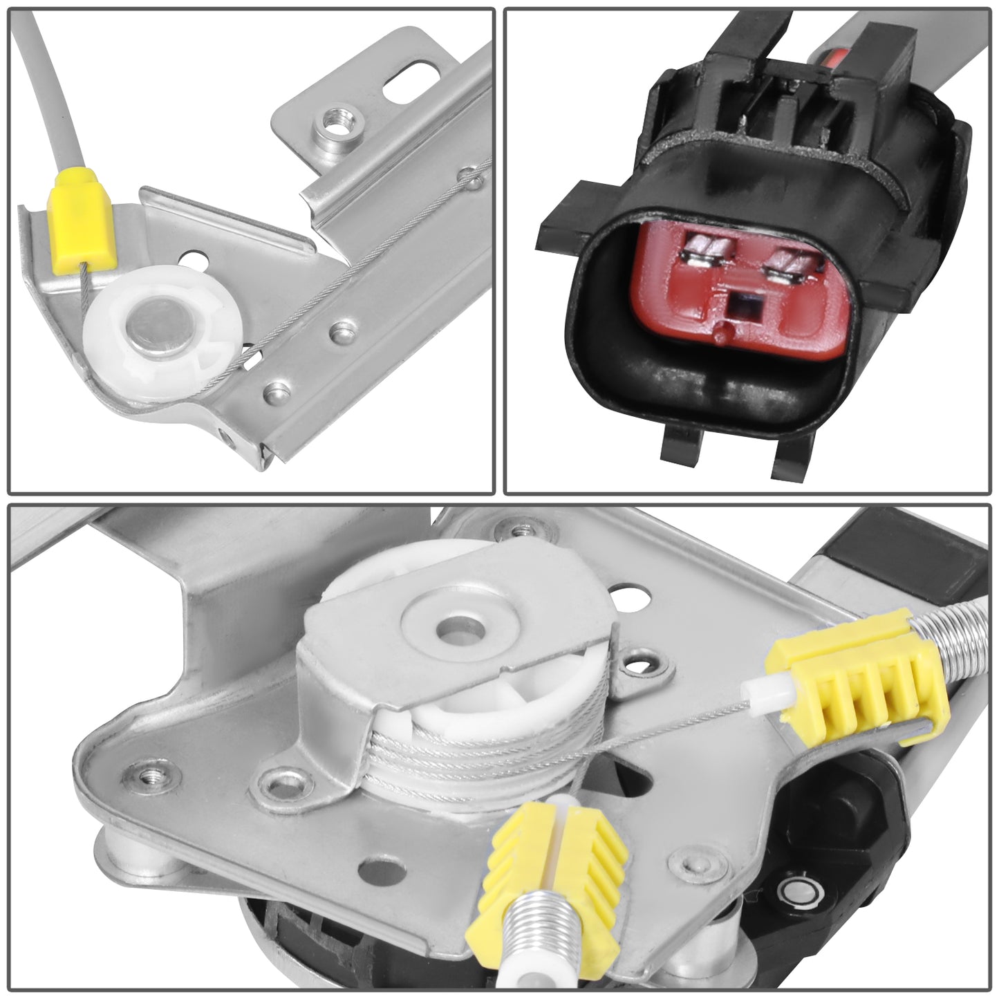 REGULADOR DE VENTANA WINDOW MOTORS & REGULATORS - CHRYSLER SEBRING 2007-2010 - SEDAN - W/ 2PIN CONNECTOR - METALLIC - BARE STEEL / PLASTIC