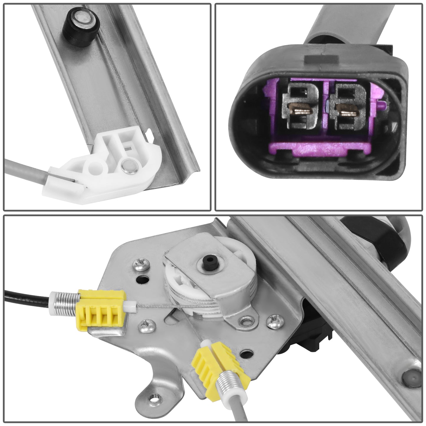 REGULADOR DE VENTANA WINDOW MOTORS & REGULATORS - FORD FOCUS 2000-2007 - LX, SE, ZX4, ZX5, ZXW - METALLIC - BARE STEEL / PLASTIC