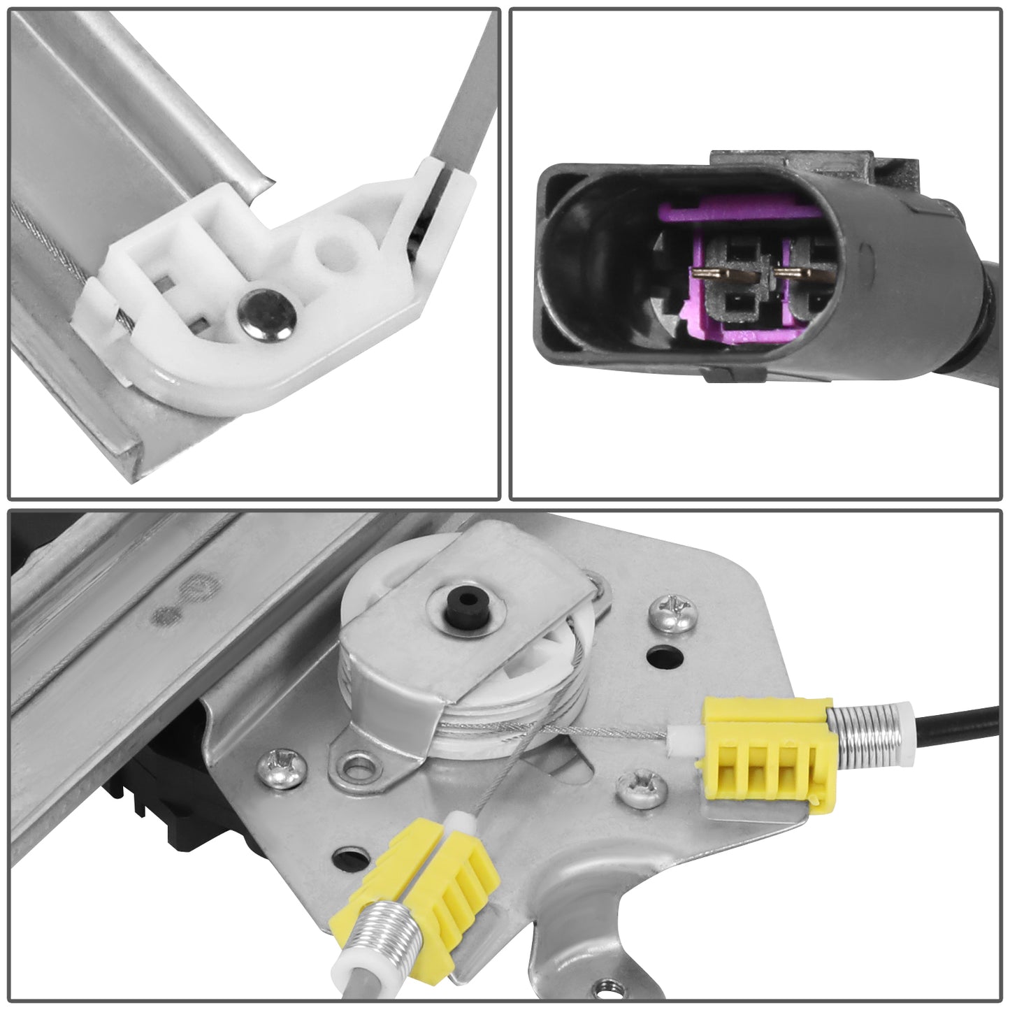 REGULADOR DE VENTANA WINDOW MOTORS & REGULATORS - FORD FOCUS 2000-2007 - SEDAN, WAGON, 4DR HATCHBACK - METALLIC - BARE STEEL / PLASTIC