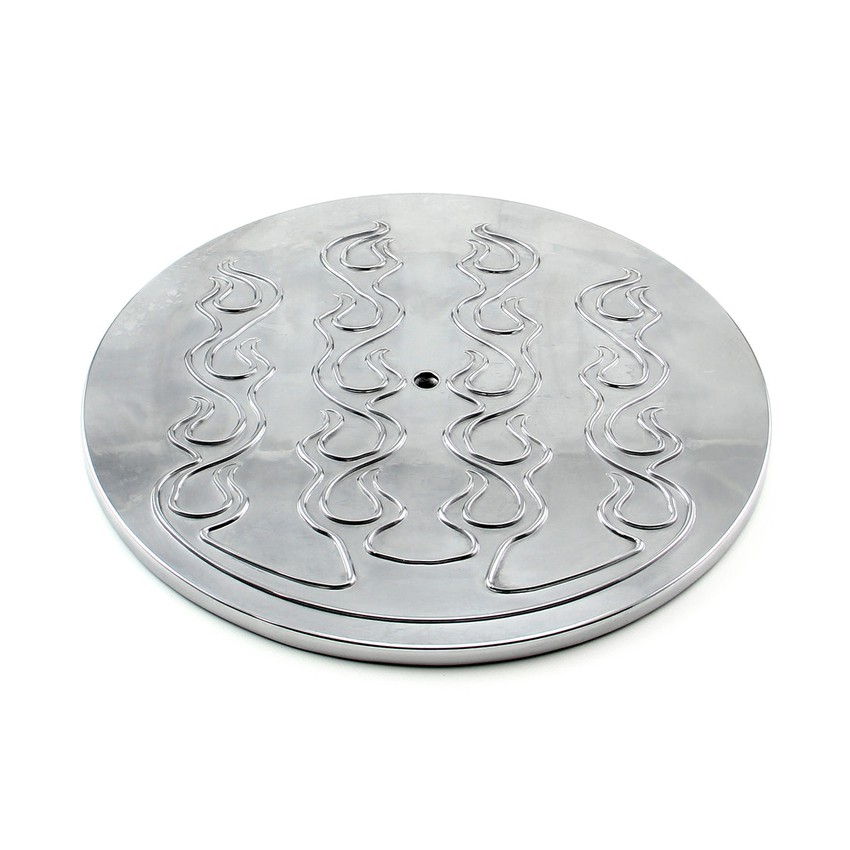 14" Aluminum Round Flamed Air Cleaner Top - Polished