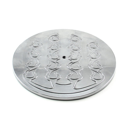 14" Aluminum Round Flamed Air Cleaner Top - Polished