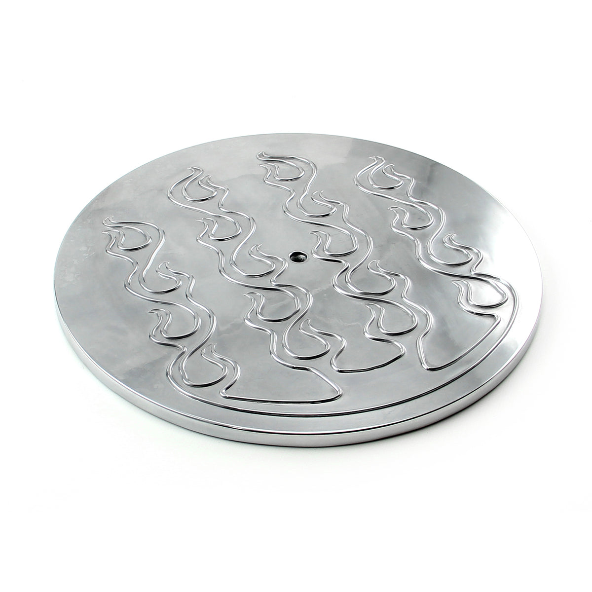 14" Aluminum Round Flamed Air Cleaner Top - Polished