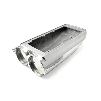 Polished Aluminum Dual Carburetor Shotgun Smooth Hood Scoop