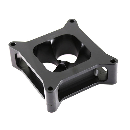 2" Aluminum 4150 CNC Machined Carburetor Spacer Square Bore 4 Port - Black
