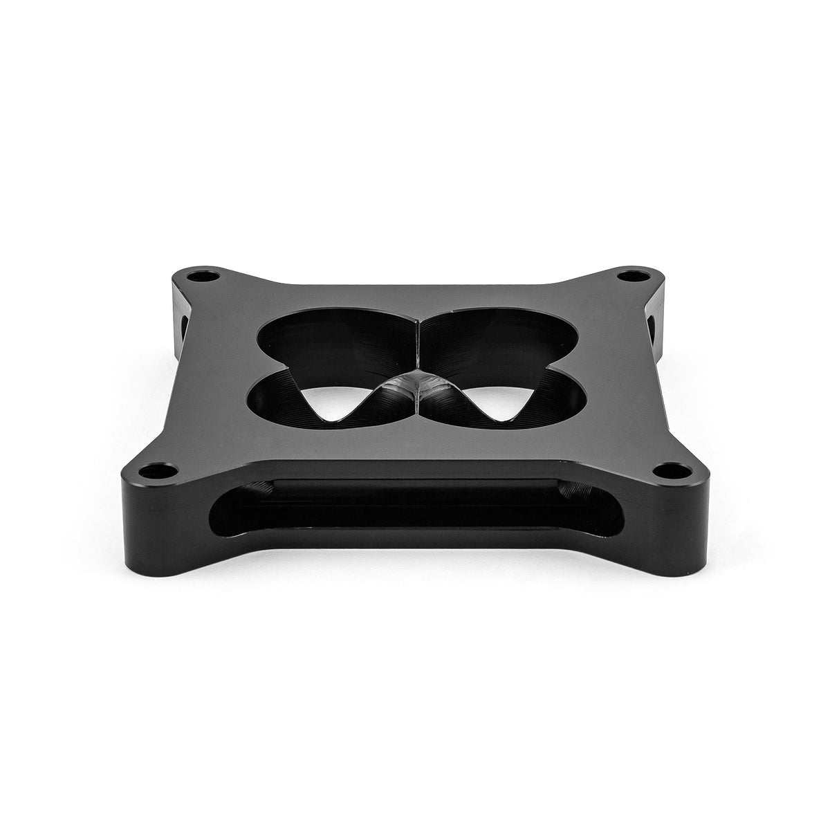 1" Aluminum 4150 CNC Machined Carburetor Spacer Square Bore 4 Port - Black