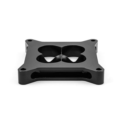 1" Aluminum 4150 CNC Machined Carburetor Spacer Square Bore 4 Port - Black