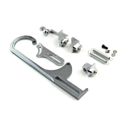 Carburetor Throttle Cable Bracket Kit - Chrome w/ Return Springs and Mount