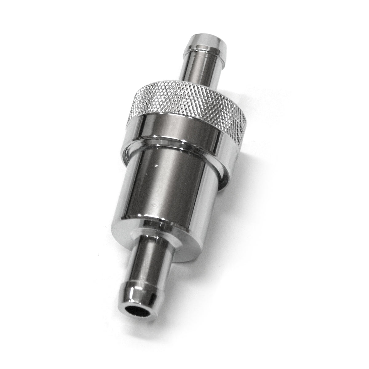 Fuel Filter 3/8" Inlet & Outlet Chrome w/ Bronze Element