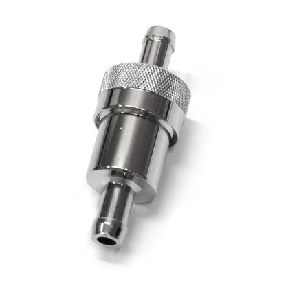 Fuel Filter 3/8" Inlet & Outlet Chrome w/ Bronze Element