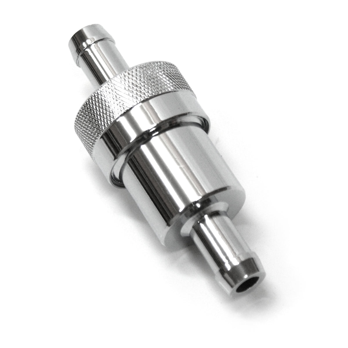 Fuel Filter 3/8" Inlet & Outlet Chrome w/ Bronze Element