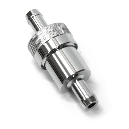 Fuel Filter 3/8" Inlet & Outlet Chrome w/ Bronze Element