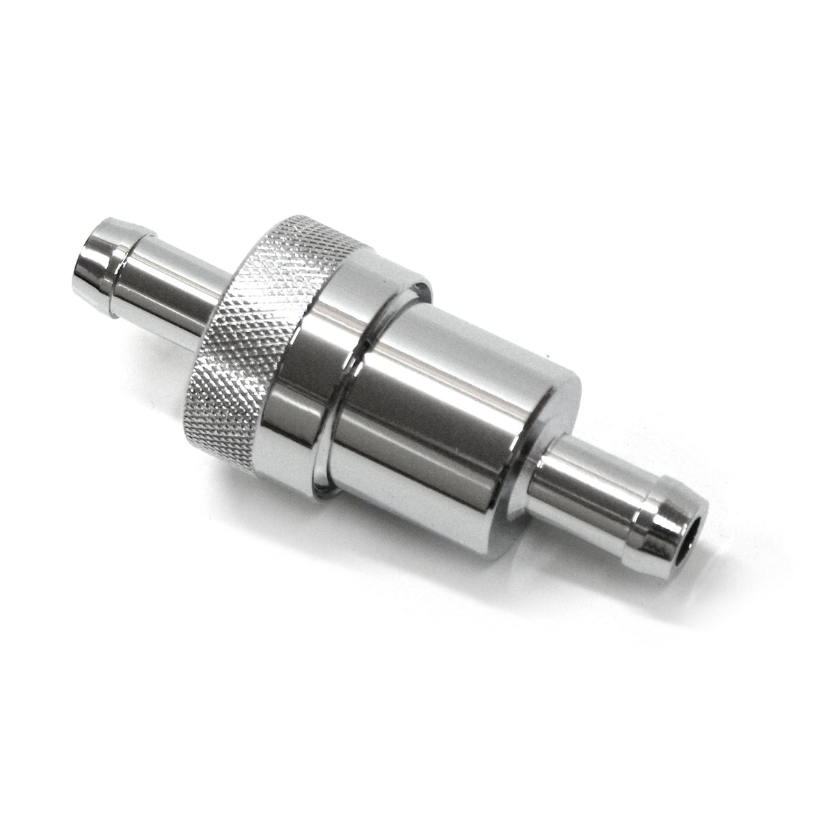 Fuel Filter 3/8" Inlet & Outlet Chrome w/ Bronze Element