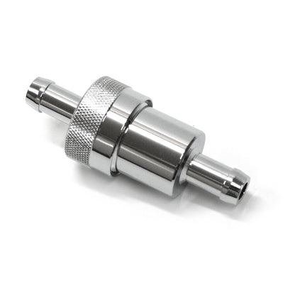Fuel Filter 3/8" Inlet & Outlet Chrome w/ Bronze Element