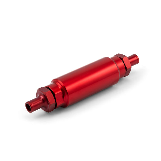 Inline Billet Aluminum Fuel Filter 9/16-18 - 9/16-18 Male Red